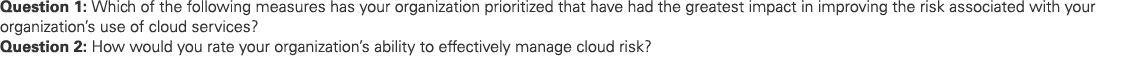 Question 1: Which of the following measures has your organization prioritized that have had the greatest impact in im...