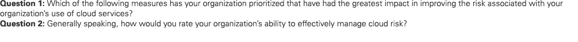 Question 1: Which of the following measures has your organization prioritized that have had the greatest impact in im...