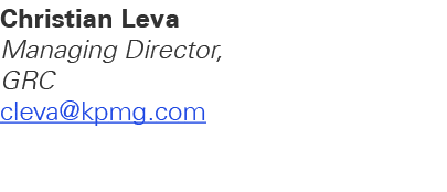 Christian Leva Managing Director, GRC cleva@kpmg.com