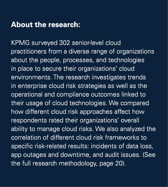 About the research: KPMG surveyed 302 senior level cloud practitioners from a diverse range of organizations about th...