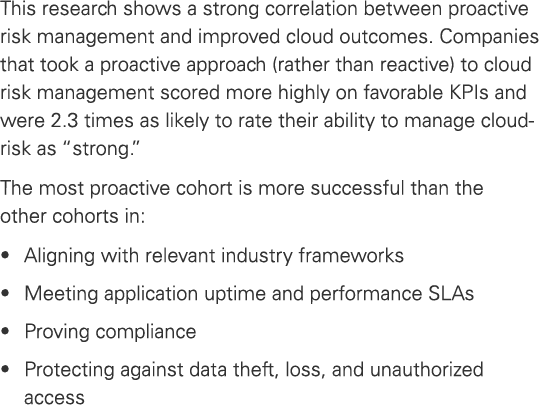 This research shows a strong correlation between proactive risk management and improved cloud outcomes. Companies tha...