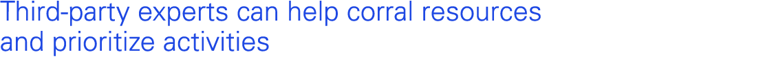Third party experts can help corral resources and prioritize activities