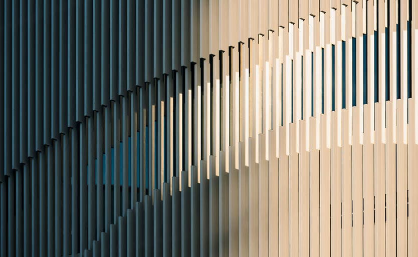 Metal pattern Architecture detail Modern building facade shade lighting