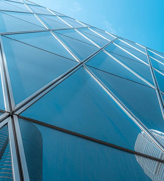 Modern Hong Kong Architecture; Hong Kong Business Building Close up