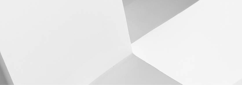 Abstract minimal architecture background, white design elements. Corners with soft shadows