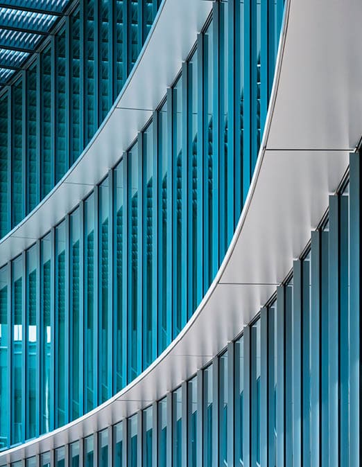 Architecture detail Modern Building Glass facade wall curve pattern Exterior