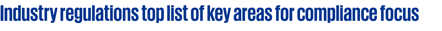 Industry regulations top list of key areas for compliance focus