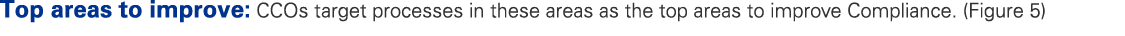 Top areas to improve: CCOs target processes in these areas as the top areas to improve Compliance. (Figure 5)