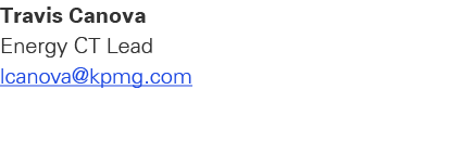 Travis Canova Energy CT Lead lcanova@kpmg.com