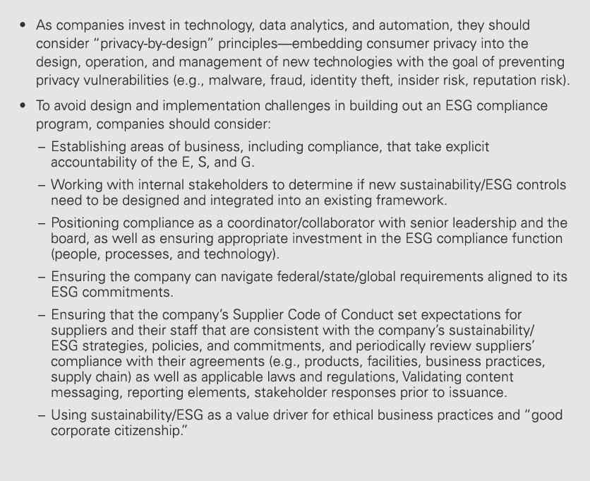 • As companies invest in technology, data analytics, and automation, they should consider “privacy by design” princip...