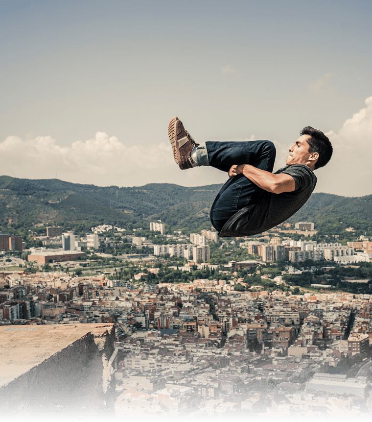 Urban parkour in Barcelona Catalonia Spain