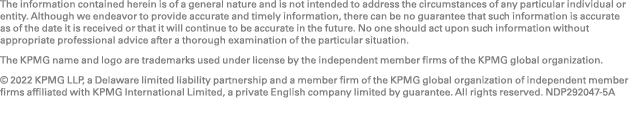 The information contained herein is of a general nature and is not intended to address the circumstances of any parti   